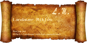 Landauer Miklós névjegykártya